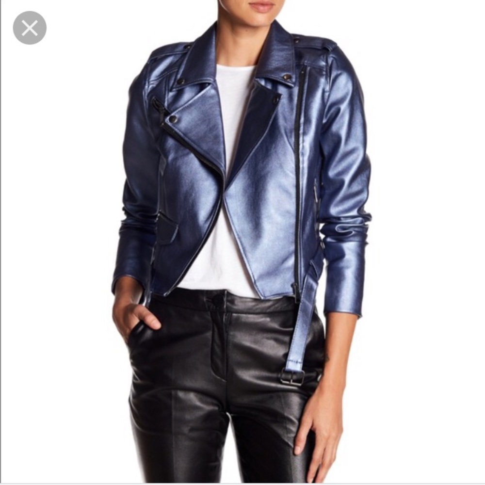 🏍 Metallic Moto Jacket R+J Couture